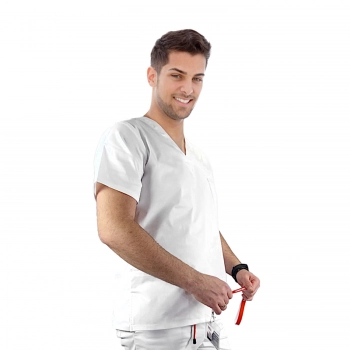Bluza chirurgiczna męska biała elastyczna roz. M